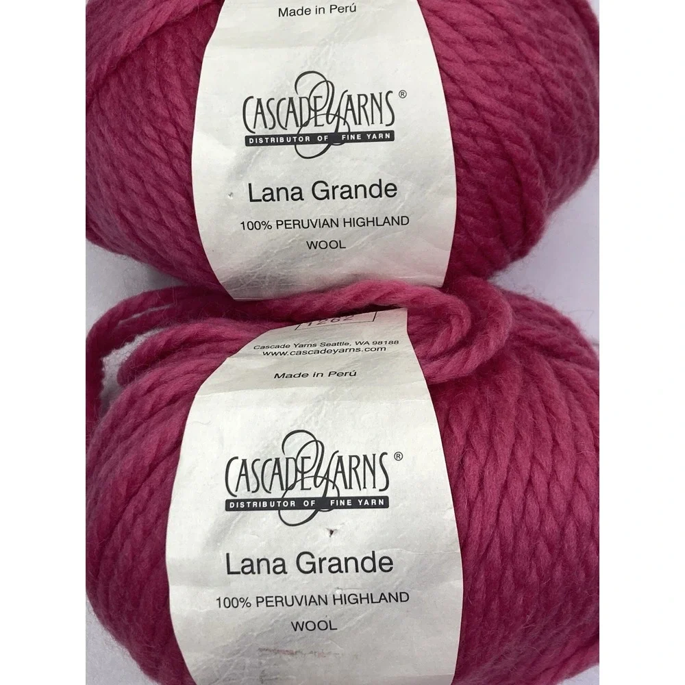 NEW 211g Cascade Yarns Lana Grande Pink 100% Peruvian Highland Wool Bulky Yarn